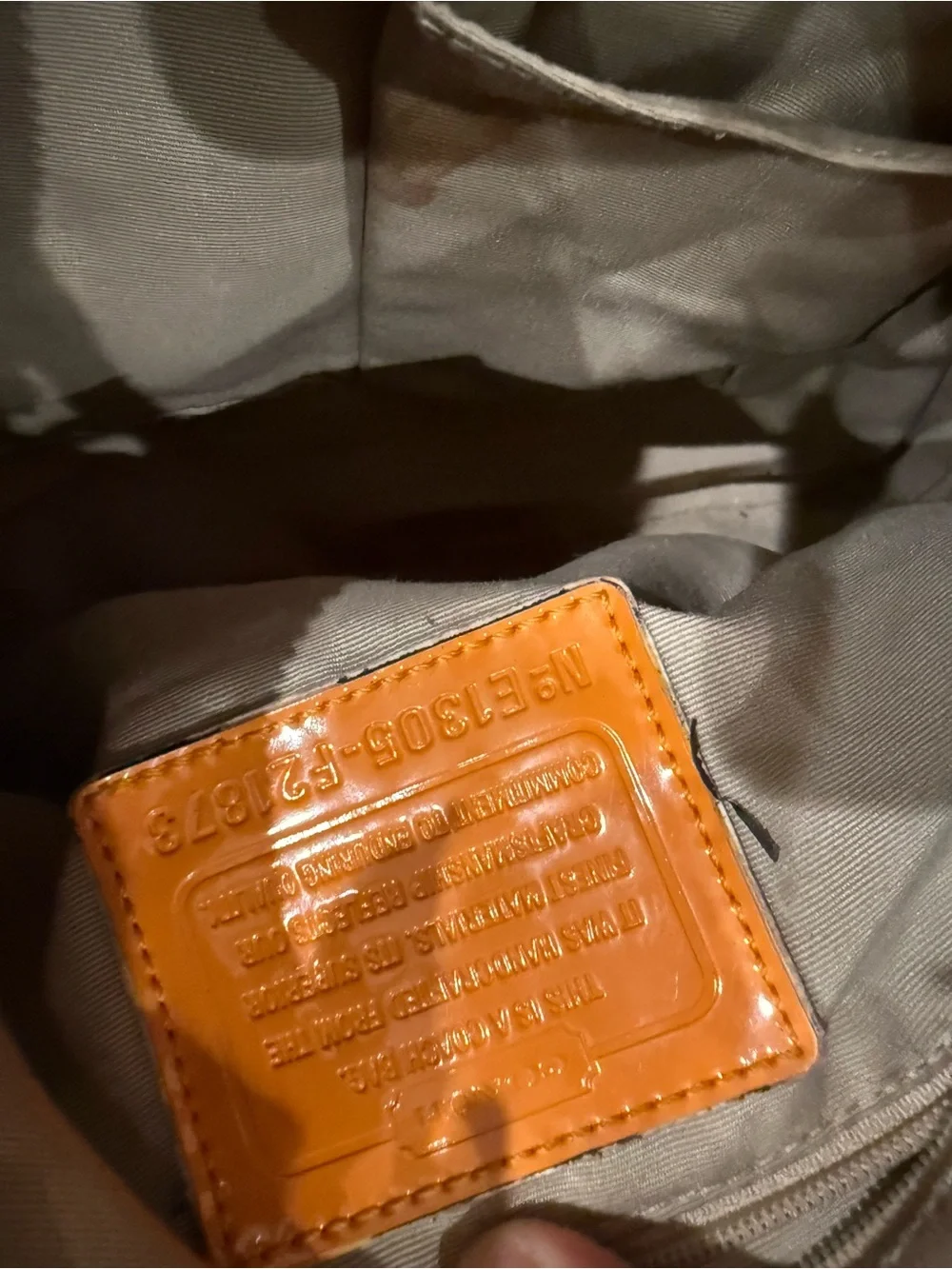 Coach Brown Signature Canvas Shoulder Bag with Orange Trim
